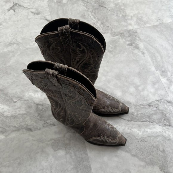 ARIAT Womens Heritage Leather Wing Tip Snip Toe Cowgirl Boots 9 B Broken-Slate - Picture 2 of 9